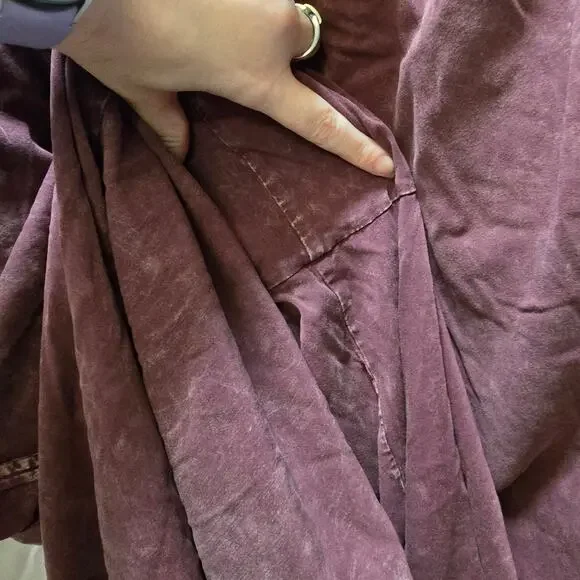 Torrid maroon acid wash cargo lounge pants elastic waistband drawstring size 2S - Picture 10 of 12